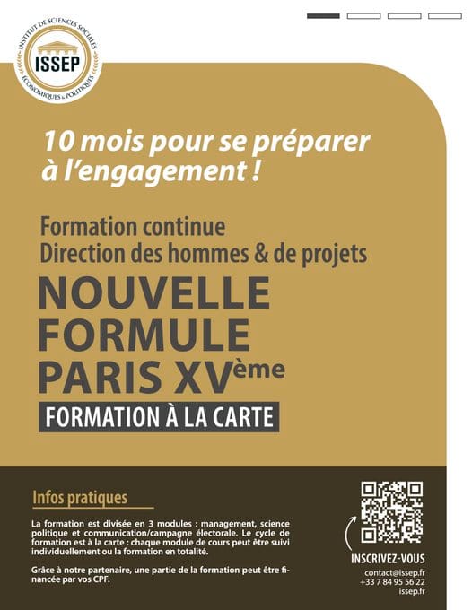 Avec le Courrier, rejoignez le cycle de formation continue de l’ISSEP à Paris